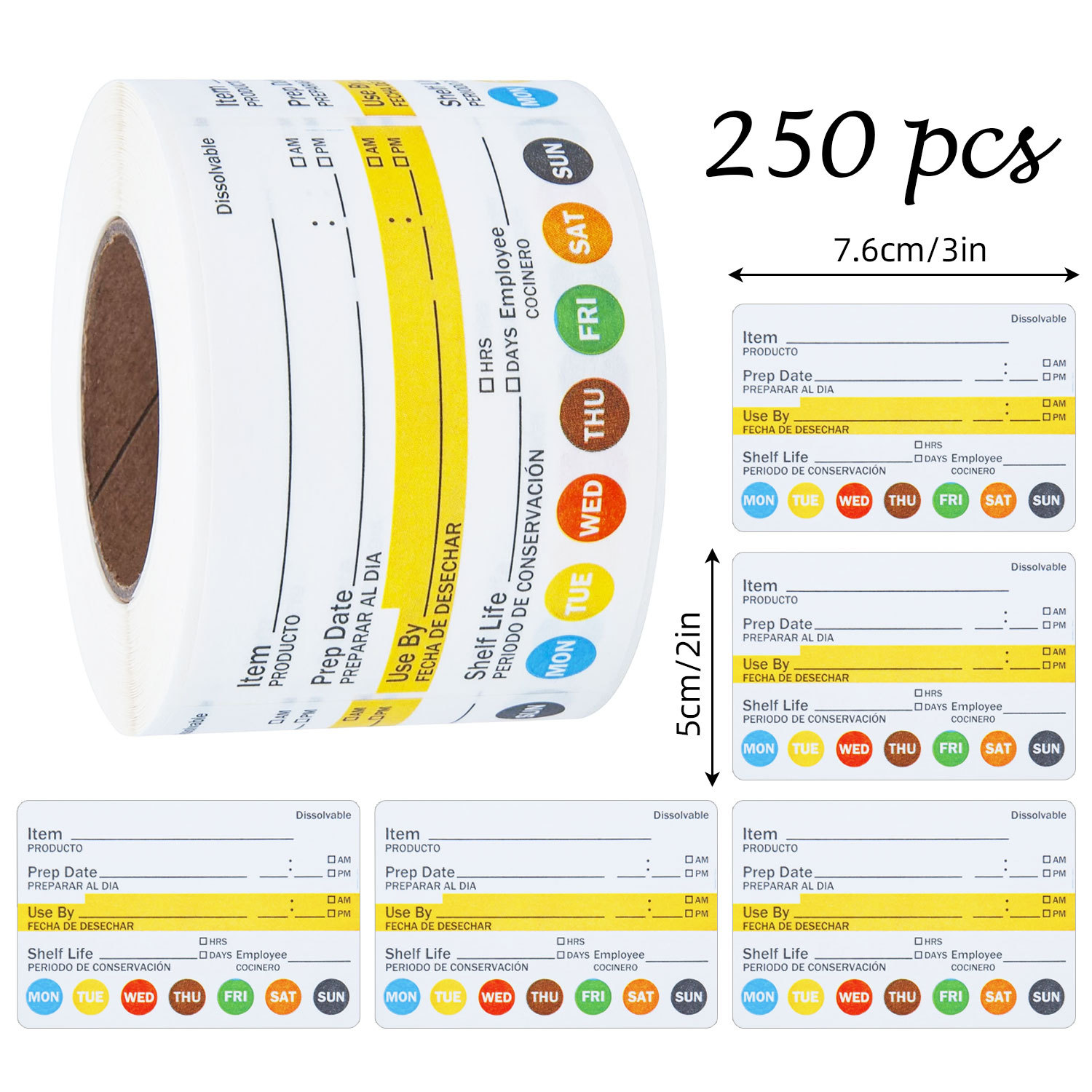 Meal Prep Dinners - 250Pcs/Roll Food Date Labels Waterproof Food