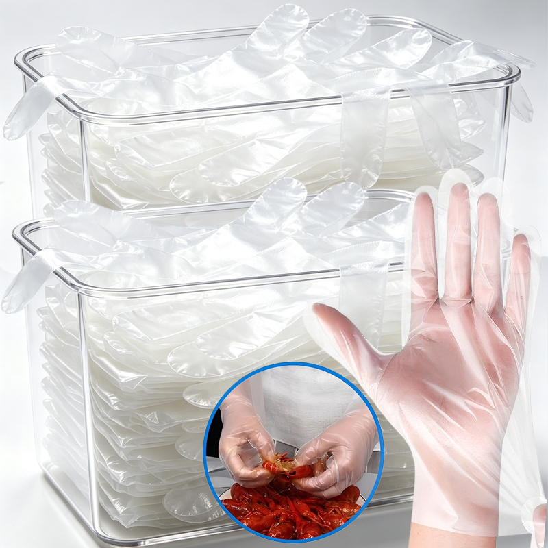 Meal Prep Dinners - Clear Disposable Gloves Transparent Plastic Gloves