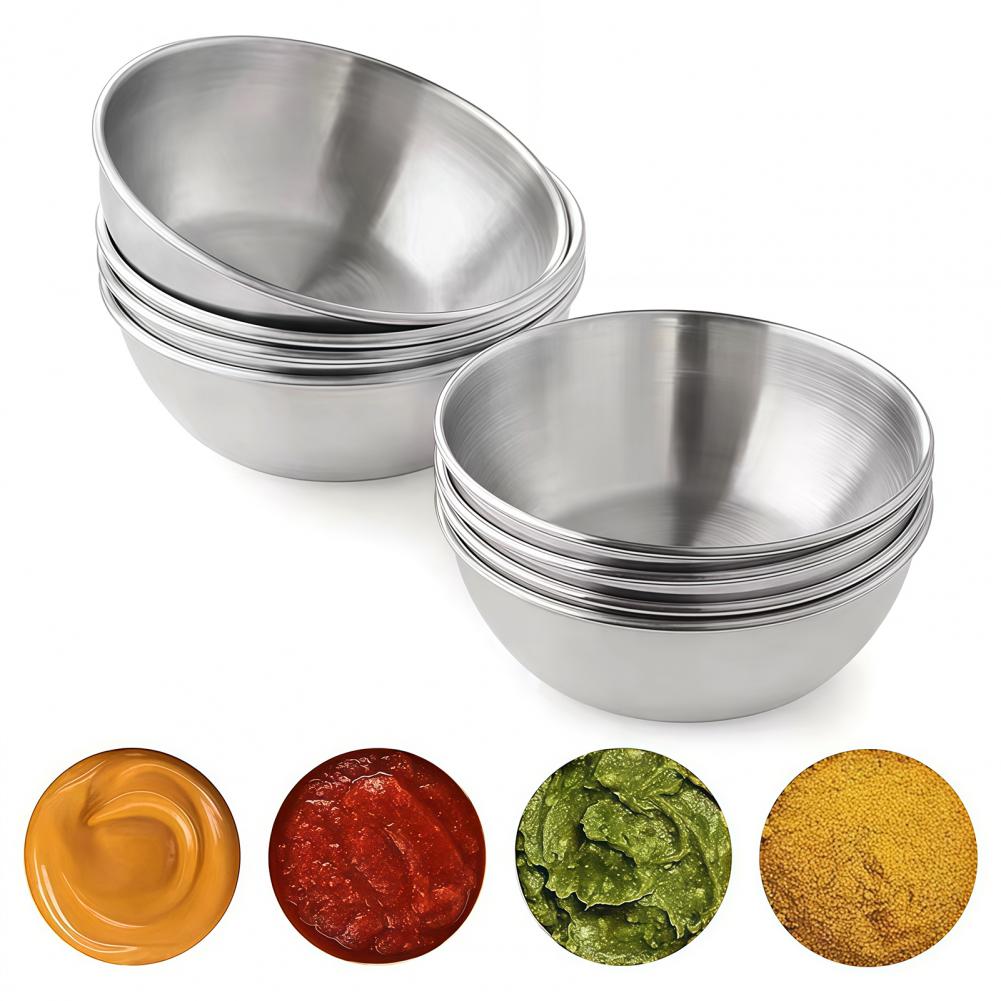 Sauce Dipping Cup - 6PCS Stainless Steel Seasoning Bowls Mini