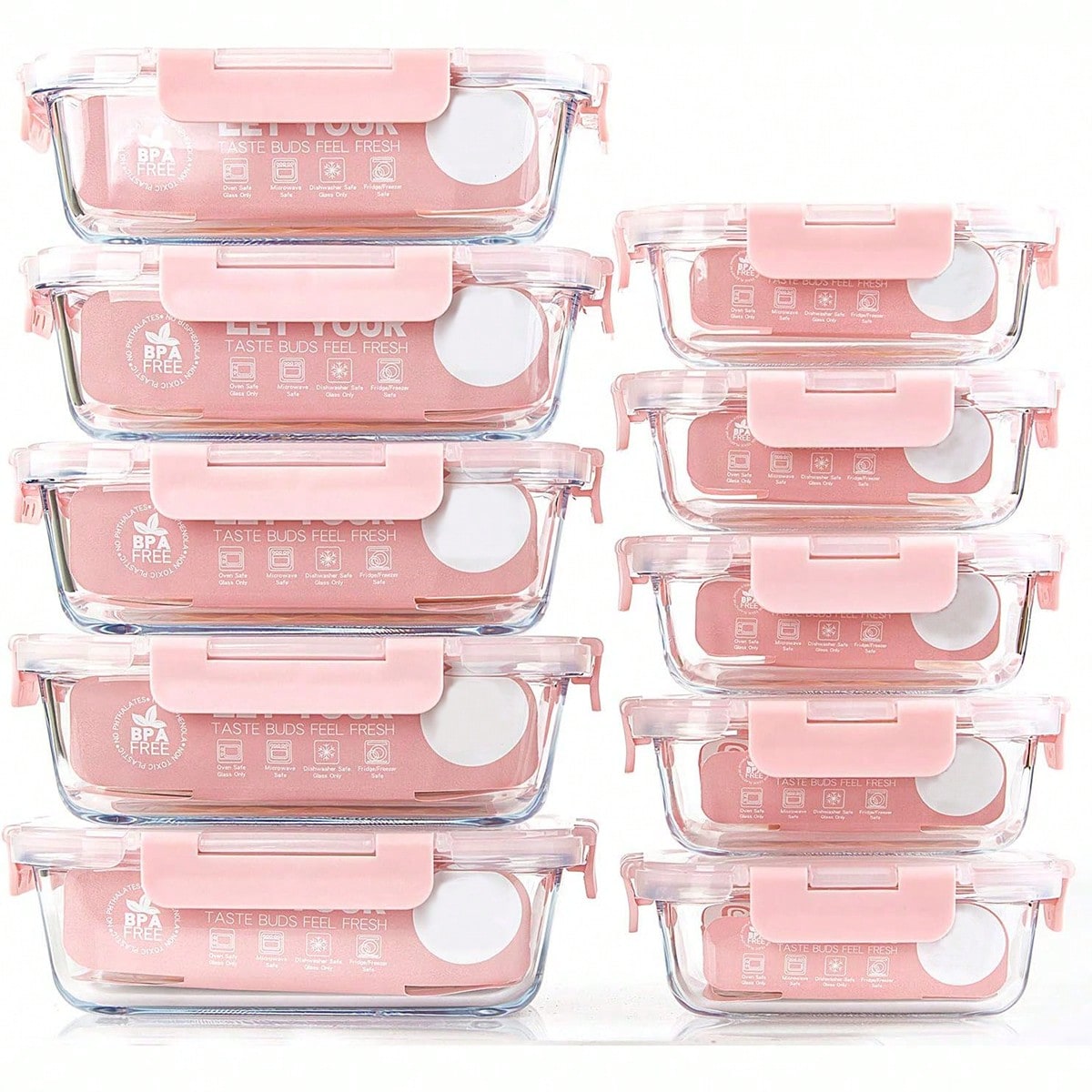 Meal Prep Dinners - 10 Pack Glass Meal Prep Containers,