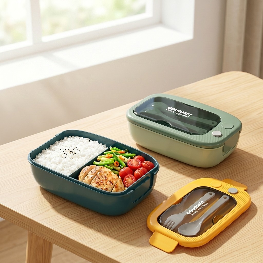 Meal Prep Kinder - Microwavable Plastic Bento Box 2 Compartment