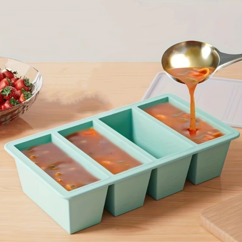 Meal Prep Dinners - 1pc Silicone Freezer Tray with Lid