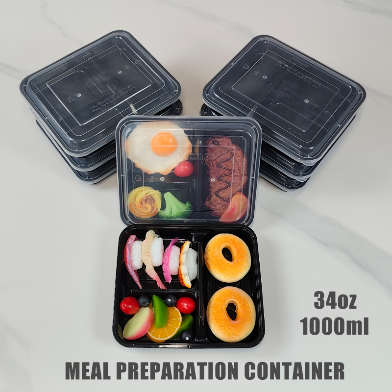 Meal Prep Dinners - 3-Compartment 34 Oz/1000 Ml, 12/35 Pieces,
