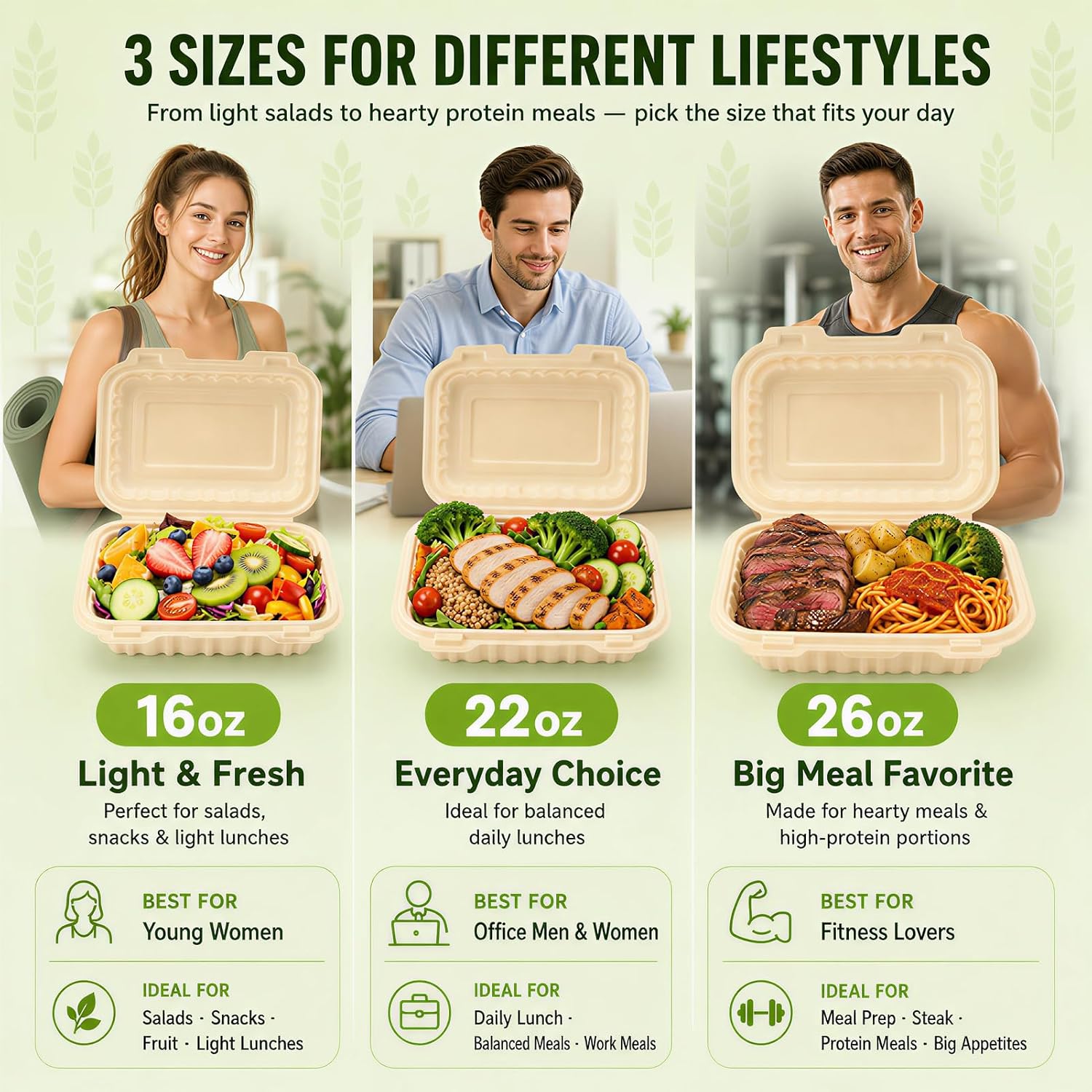50 Pack 16oz Clamshell Take Ou - огляд і ціна Meal Prep Dinners