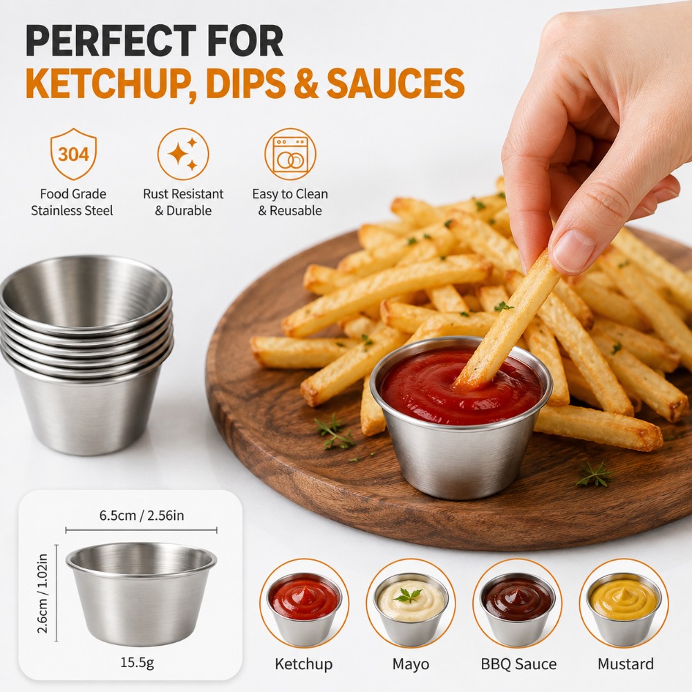 Mini Stainless Steel Sauce Cup - огляд і ціна Sauce Dipping Cup