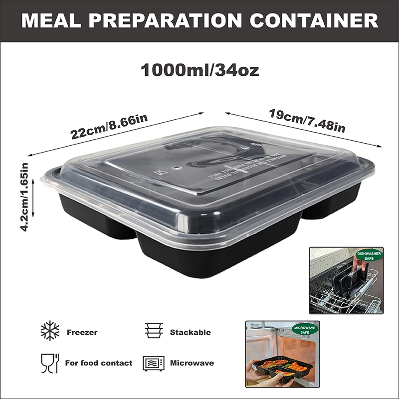 3-Compartment 34 Oz/1000 Ml, 1 - огляд і ціна Meal Prep Dinners