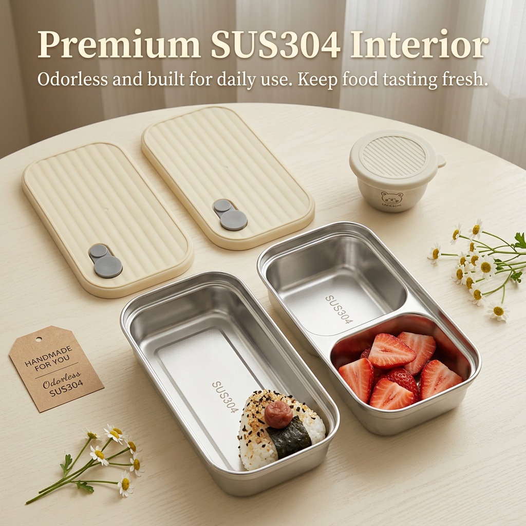 304 Stainless Steel Bento Box  - огляд і ціна Meal Prep Kinder